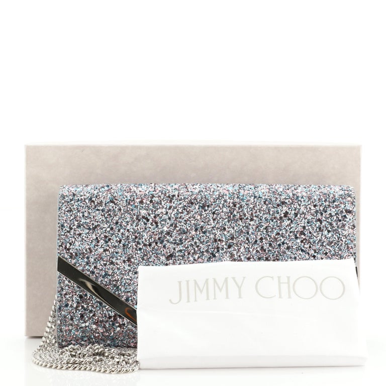 Jimmy Choo Emmie Clutch Glitter Leather at 1stDibs