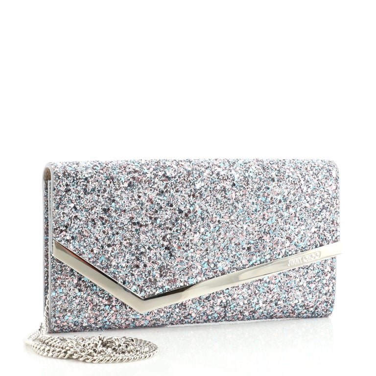Jimmy Choo Emmie Clutch Glitter Leather at 1stDibs