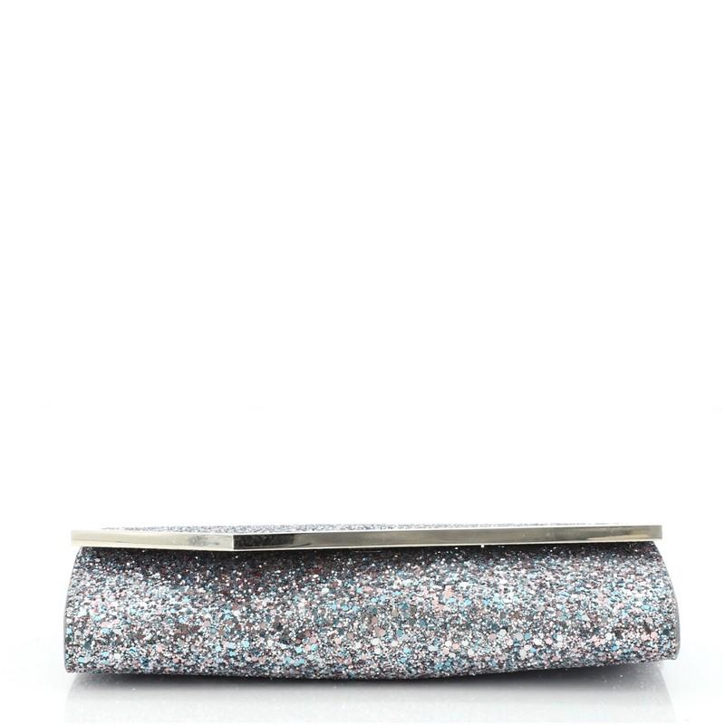 Jimmy Choo Emmie Clutch Glitter Leather In Good Condition In NY, NY