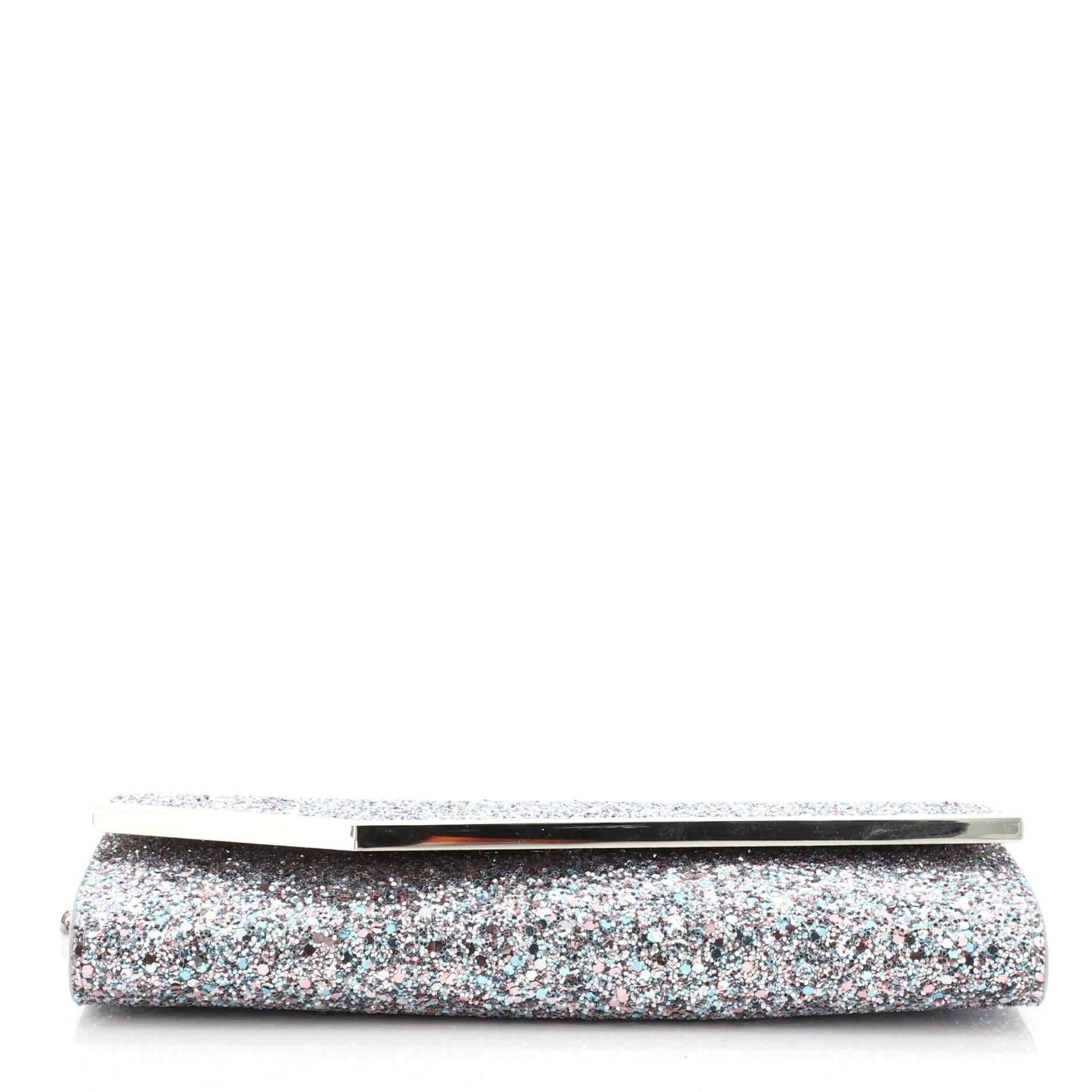 Jimmy Choo Emmie Clutch Glitter Leather In Good Condition In NY, NY