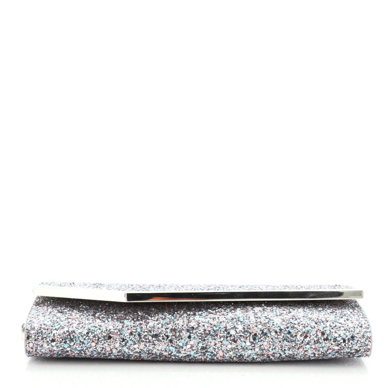 Jimmy Choo Emmie Clutch Glitter Leather For Sale at 1stDibs