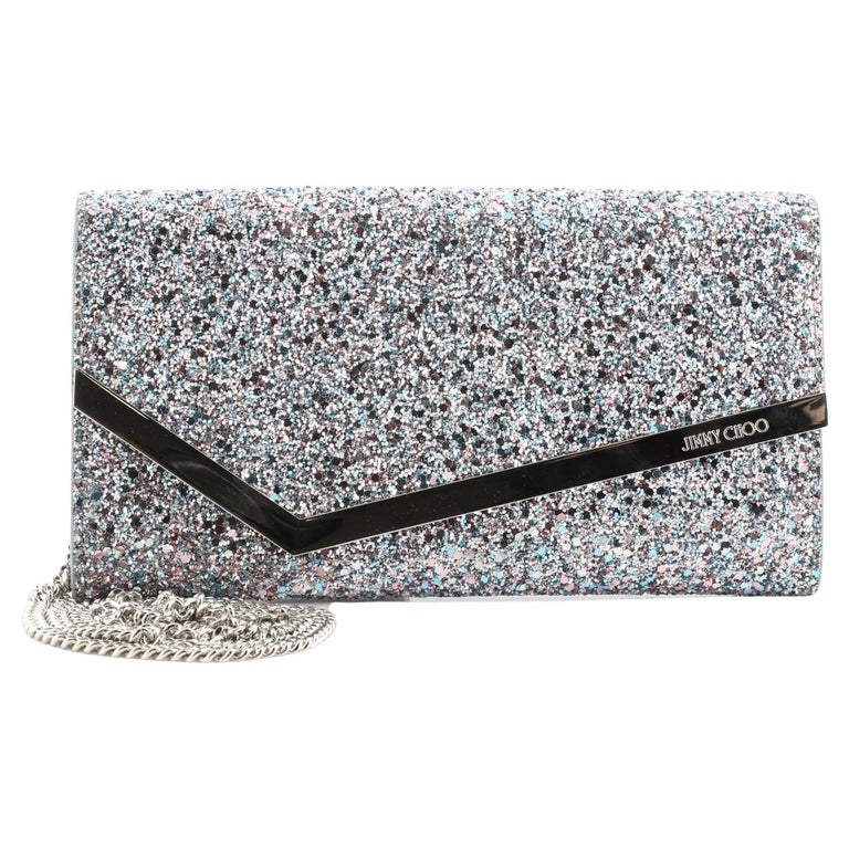 Jimmy Choo Emmie Clutch Glitter Leather at 1stDibs