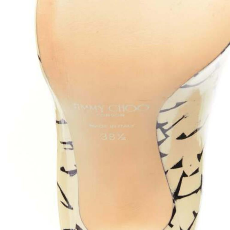 JIMMY CHOO ERIC HAZE Poggy black graphics pearl leather pumps EU38.5 For Sale 5