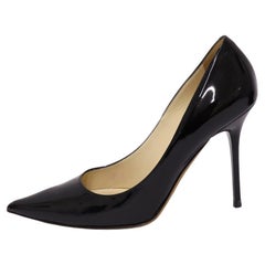 Jimmy Choo EU 37 Black Patent Leather Pointy Toe Pumps with Heel