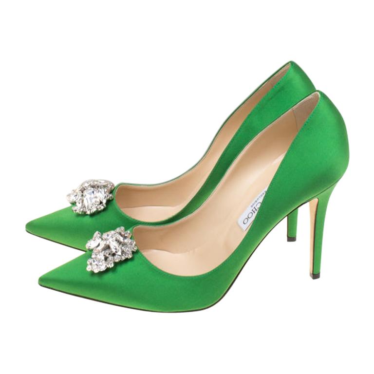 Jimmy Choo Exclusive Collection Apple Green Manda Pointed Toe Pumps ...