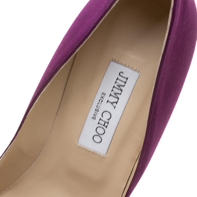 Jimmy Choo Exclusive Collection Deep Purple Satin Manda Crystal Embellished Poin 2