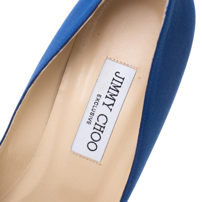 Women's Jimmy Choo Exclusive Collection Electric Blue Manda Pointed Toe Pumps Size 41