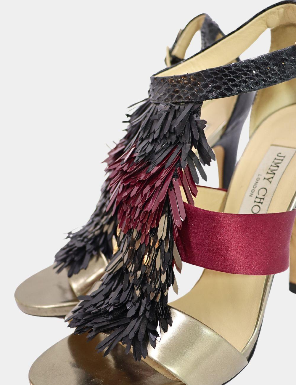 Jimmy Choo Fedora Fringe Sandals Size EU 38.5 In Good Condition In Amman, JO