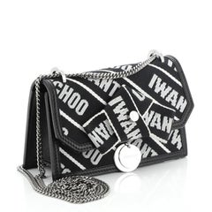 Jimmy Choo Finley Chain Wallet Printed Canvas