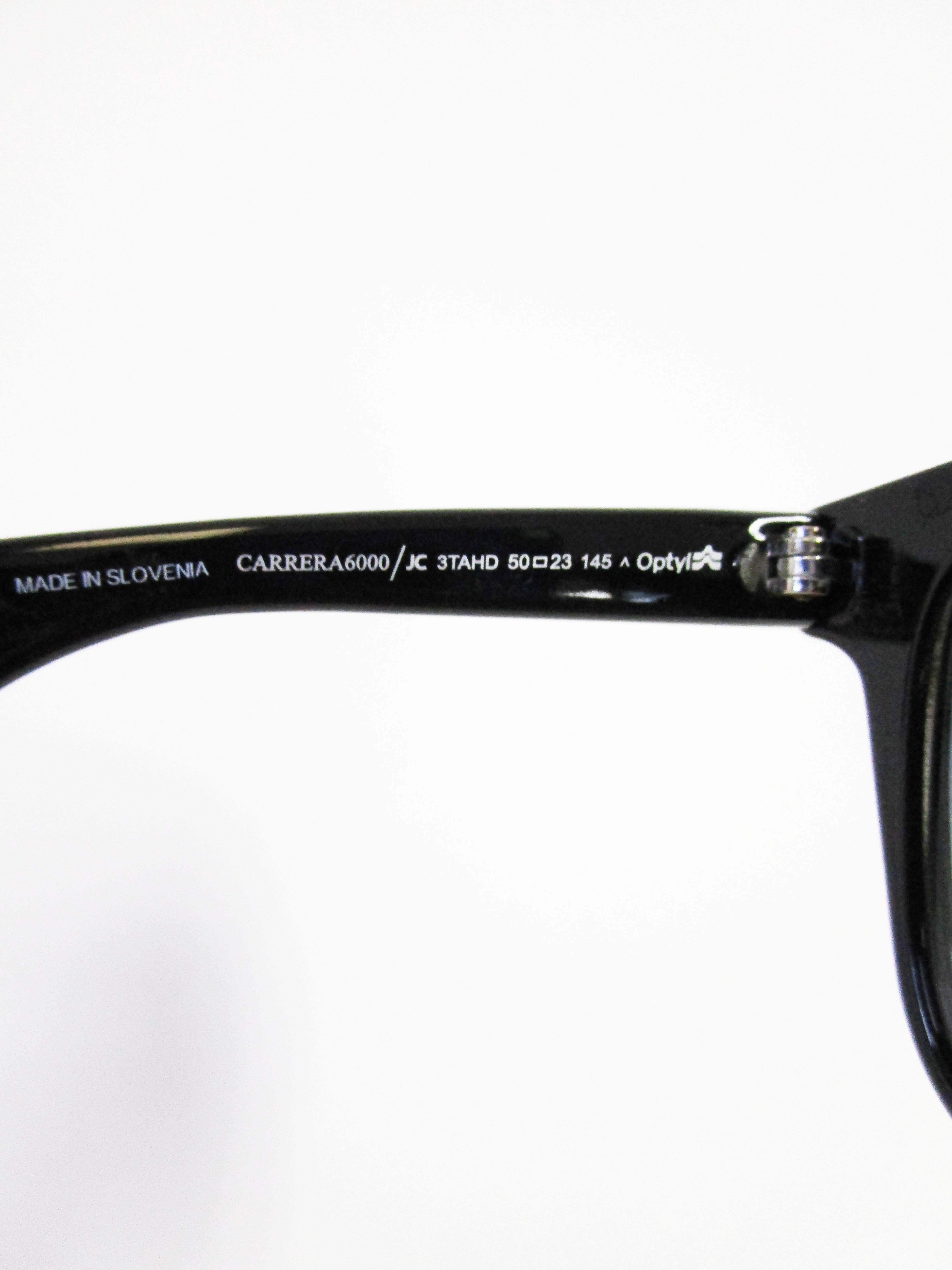 Women's Jimmy Choo for Carrera Black Sparkled Framed Optyl Sunglasses For Sale