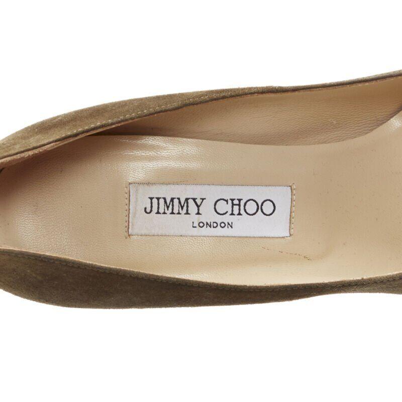JIMMY CHOO forest green suede black gradient lacquared pointed pigalle EU39.5 6
