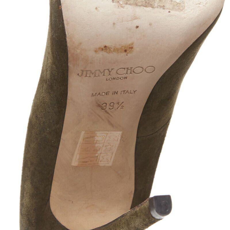 JIMMY CHOO forest green suede black gradient lacquared pointed pigalle EU39.5 7