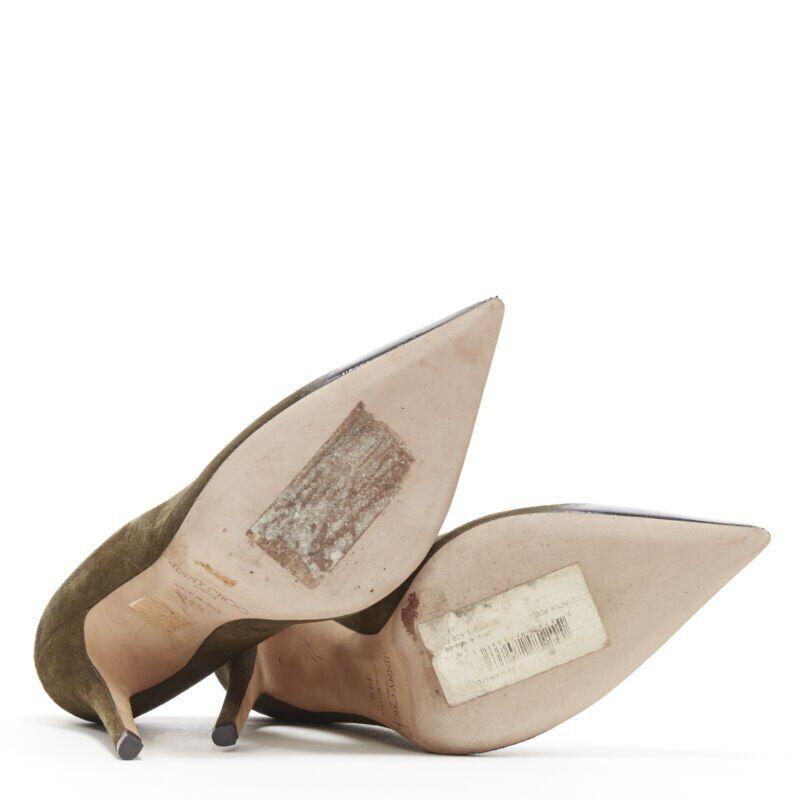 JIMMY CHOO forest green suede black gradient lacquared pointed pigalle EU39.5 1