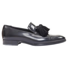 JIMMY CHOO  Foxley shiny calf leather rope tassel front classic loafershoes EU43