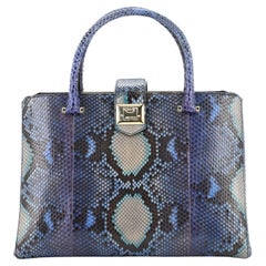 Jimmy Choo Frame Lock Tote Python Medium