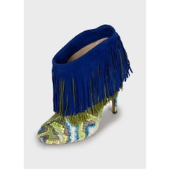 Jimmy Choo Fringe Ankle Boots - Size 40