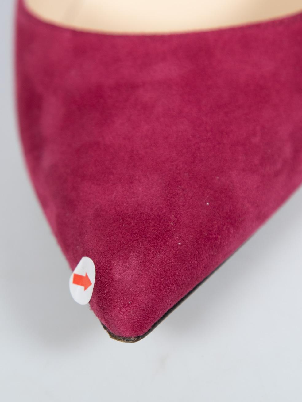 Jimmy Choo Fuchsia Suede Low Heel Pumps Size IT 38 2