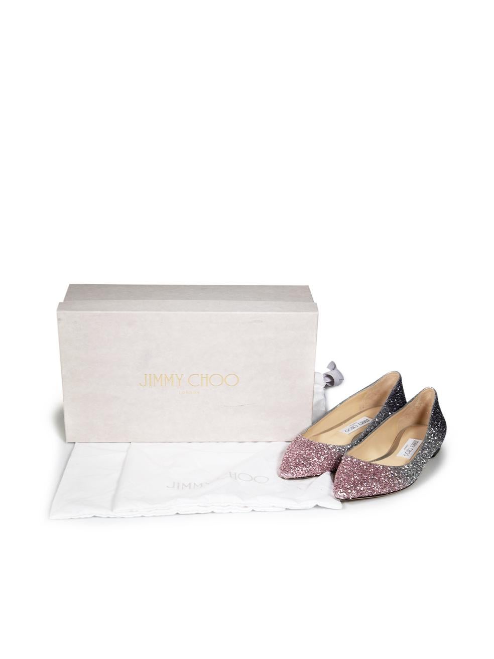Jimmy Choo Glitter Accent Romy Flats Size IT 36 For Sale 1