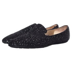 Jimmy Choo, Glitter loafers in black