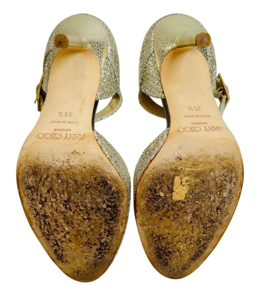 Jimmy Choo Glitter Mary Jane Sandals For Sale 1