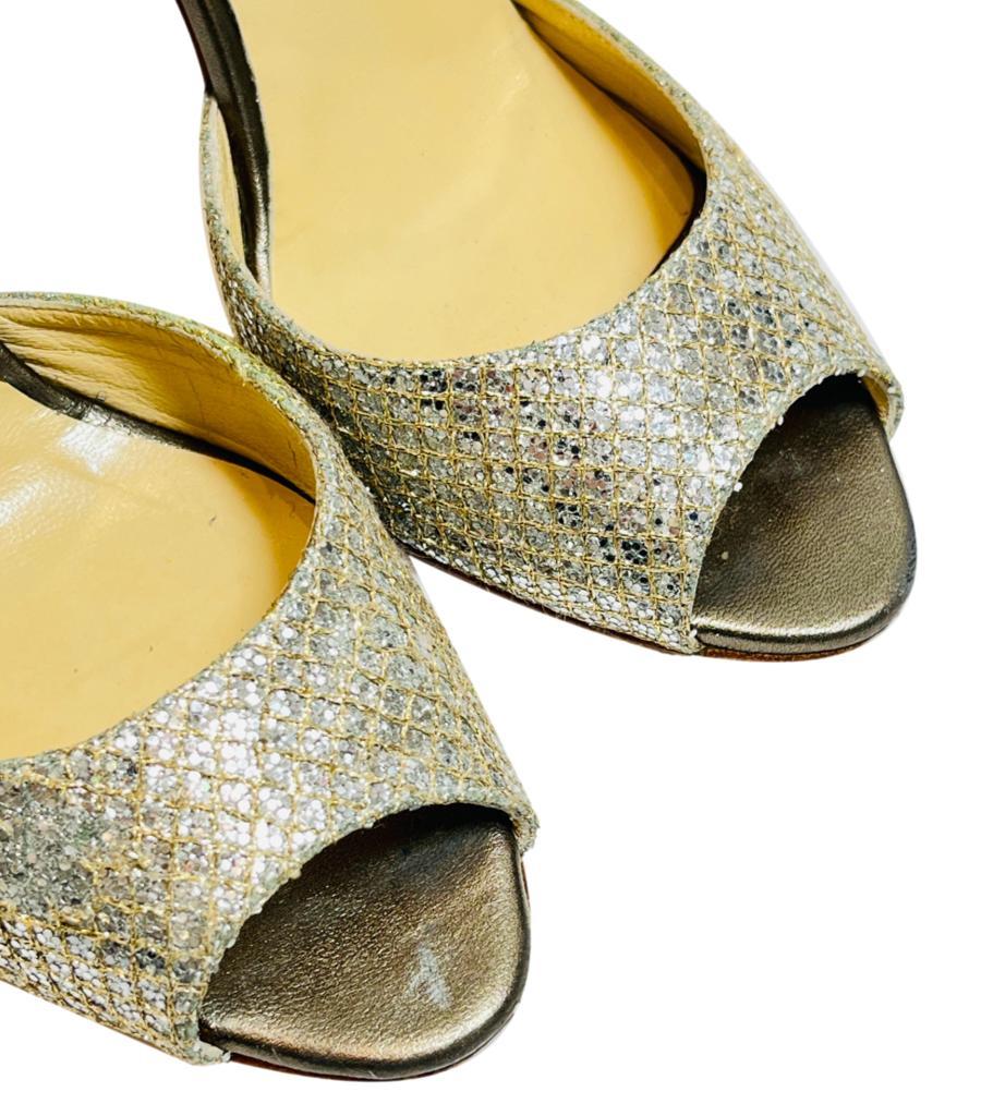 Jimmy Choo Glitter Mary Jane Sandals For Sale 5
