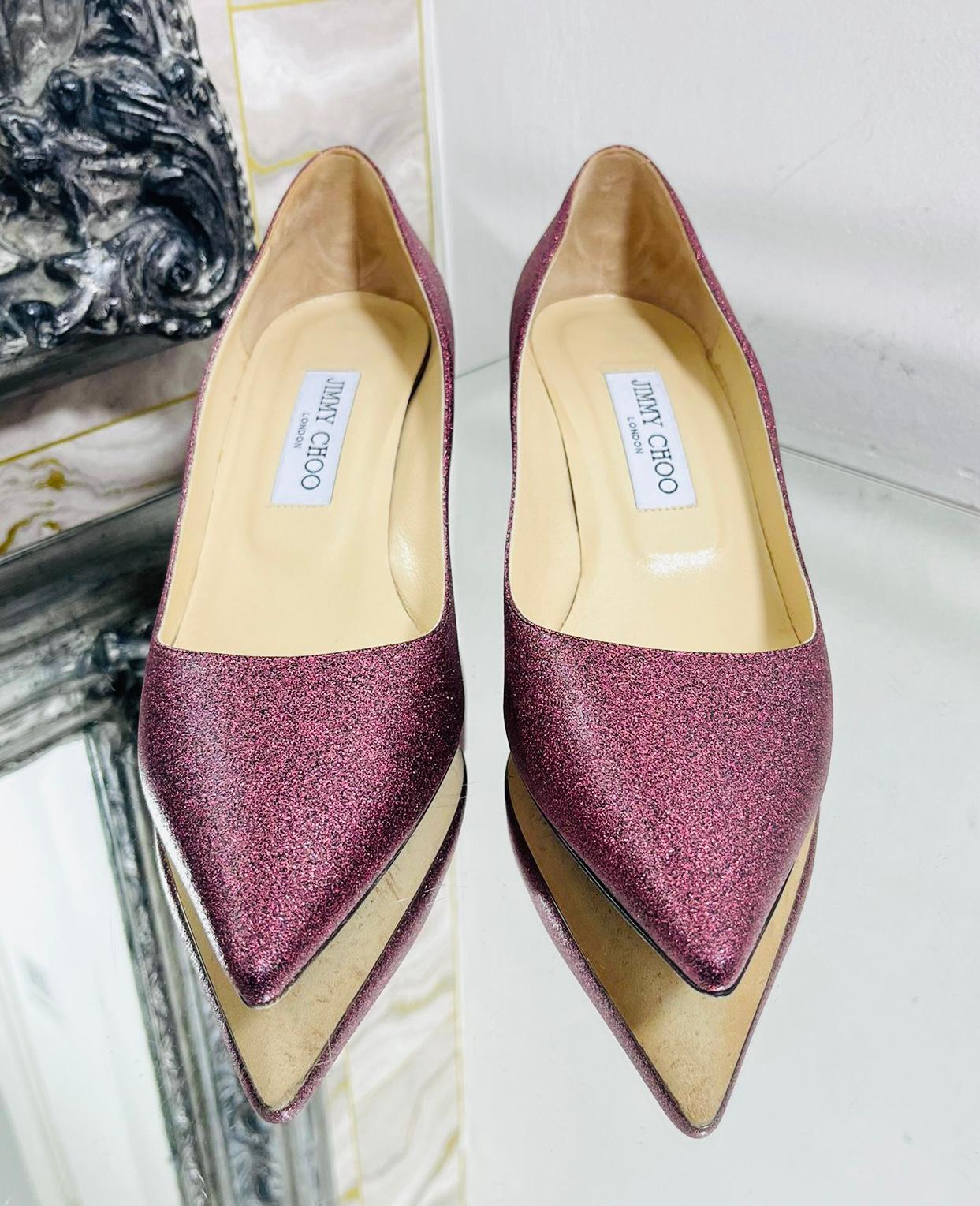 Jimmy Choo Glitter Pumps In Excellent Condition In London, GB