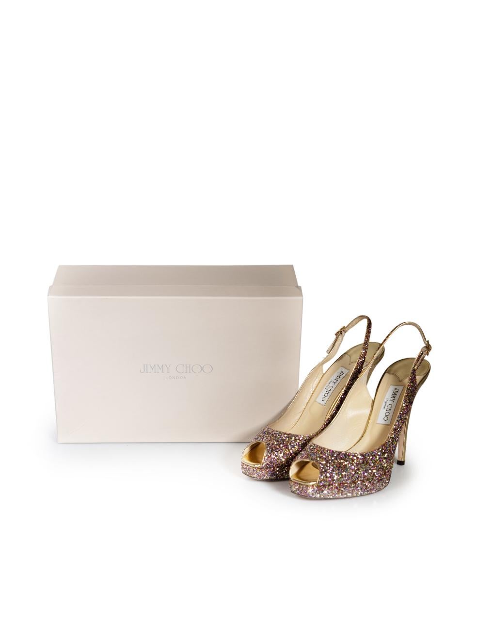 Jimmy Choo Glitter Slingback Heels Size IT 41 4