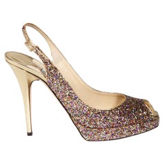 Jimmy Choo Glitter Slingback Heels Size IT 41