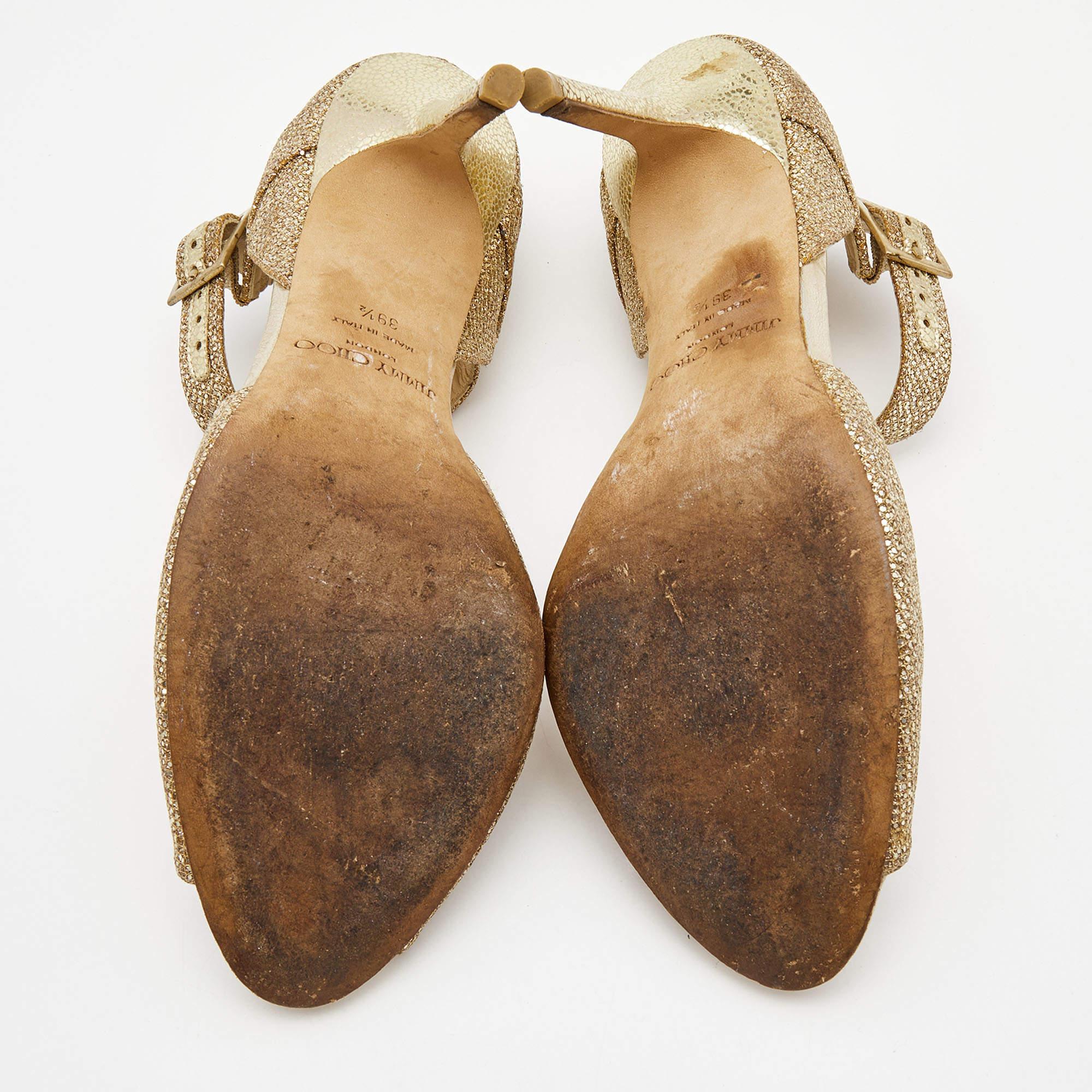 Donna Jimmy Choo - Sandali con cinturino alla caviglia in pelle con glitter grossolani - misura 39,5