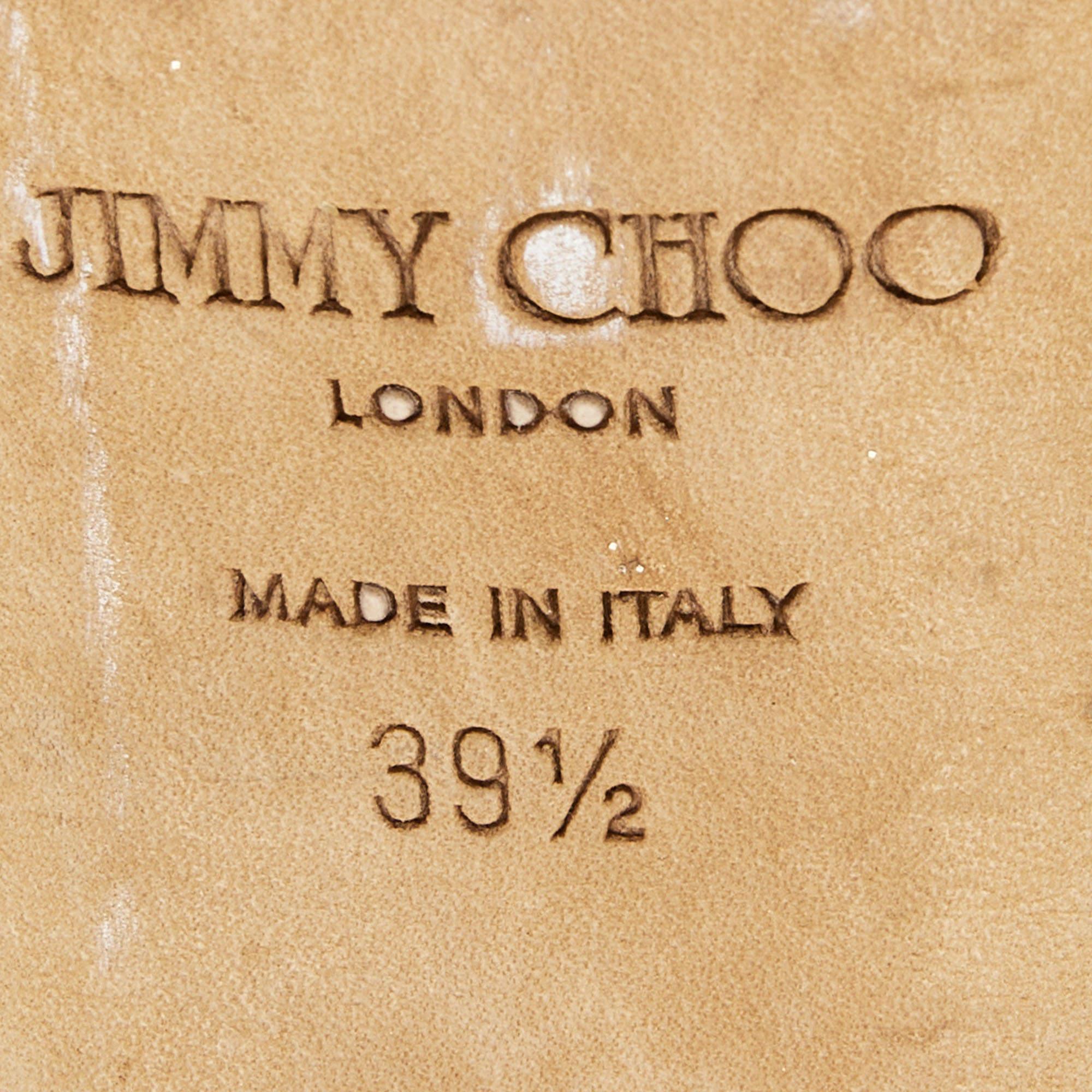 Jimmy Choo - Sandali con cinturino alla caviglia in pelle con glitter grossolani - misura 39,5 2