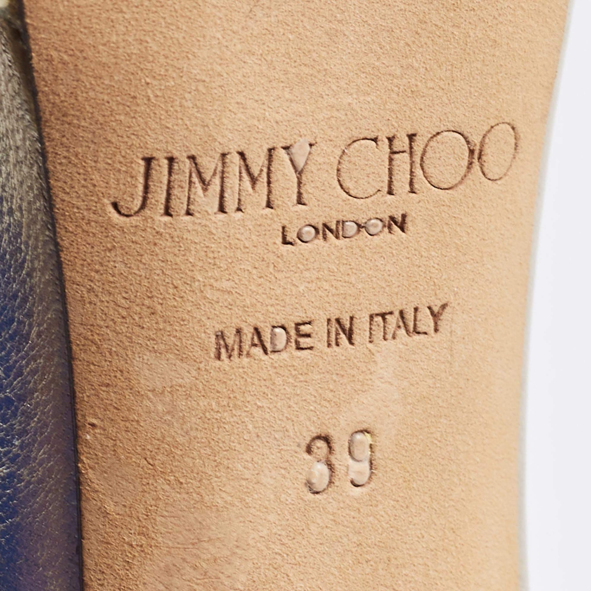 Jimmy Choo Gold Coarse Glitter Misty Sandals Size 39 For Sale 3