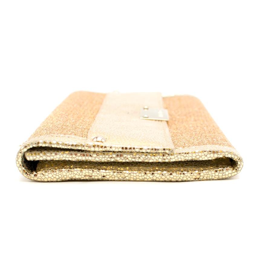 Women's Jimmy Choo gold glitter clutch