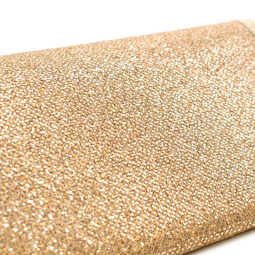 Jimmy Choo gold glitter clutch 2