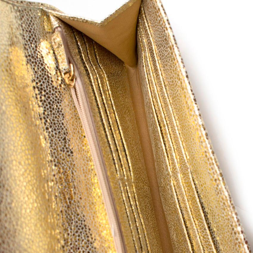 Jimmy Choo gold glitter clutch 3