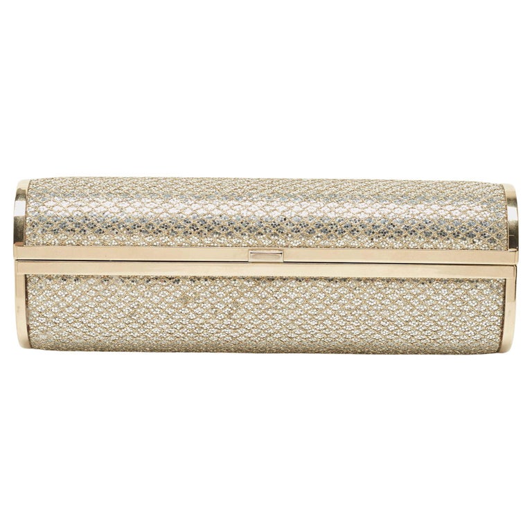 Jimmy Choo Milla Patent Leather & Suede Clutch in Natural