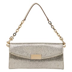 Jimmy Choo Gold Glitter Riane Clutch Bag