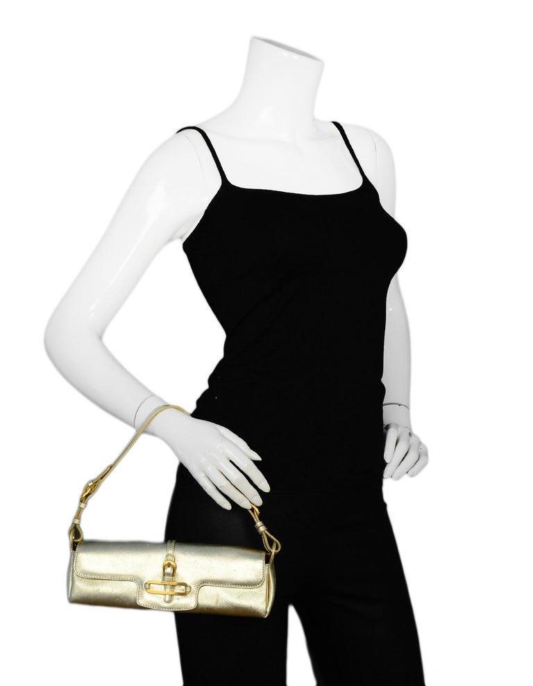 Jimmy Choo Gold Lame Leather Small Pochette Bag For Sale at 1stDibs jimmy choo pochette