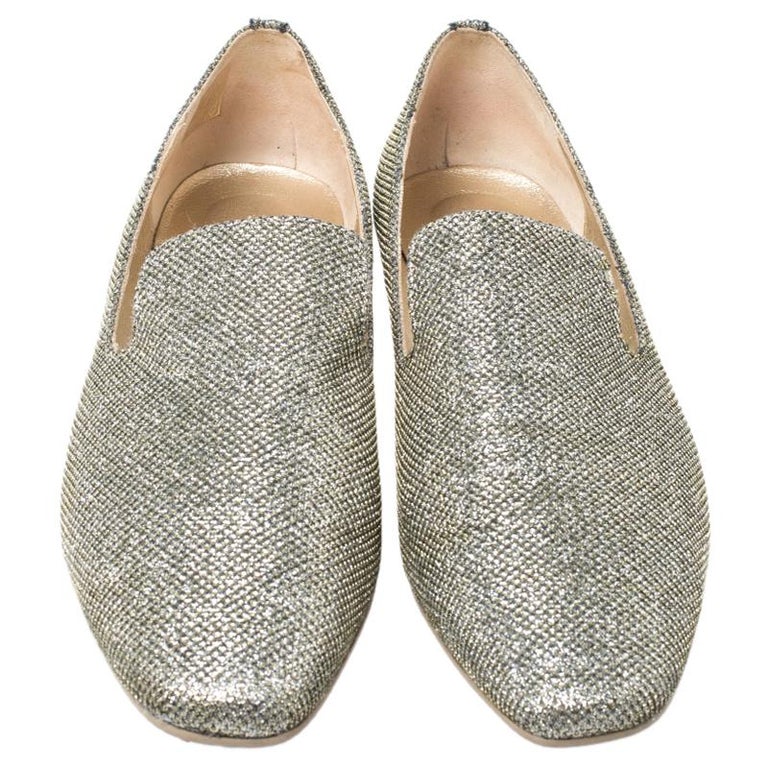 Jimmy Choo Gold Lame Wheel Smoking Slippers Size 39 at 1stDibs