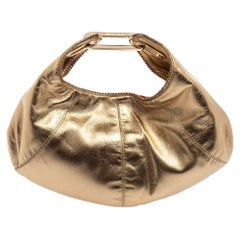 Goldfarbenes Leder Carina Hobo von Jimmy Choo