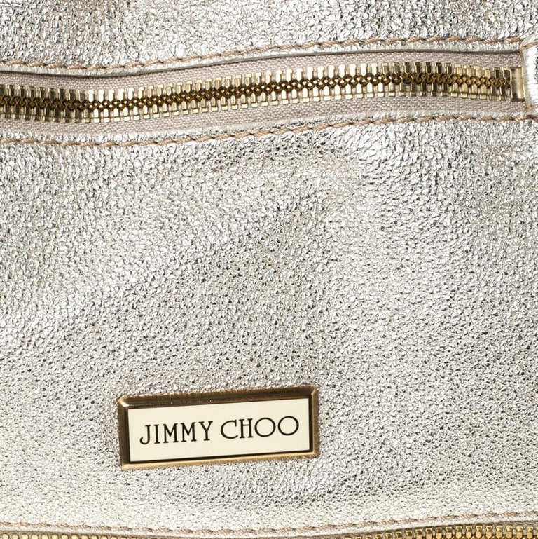 Jimmy Choo Gold Leather Malena Satchel For Sale At 1stdibs