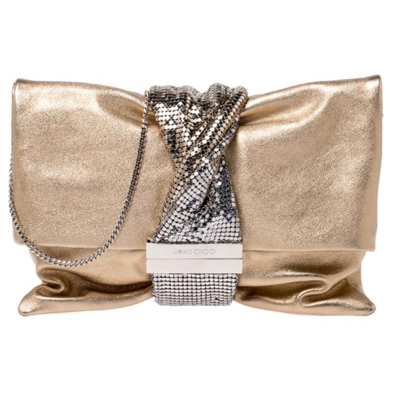 jimmy choo golden clutch