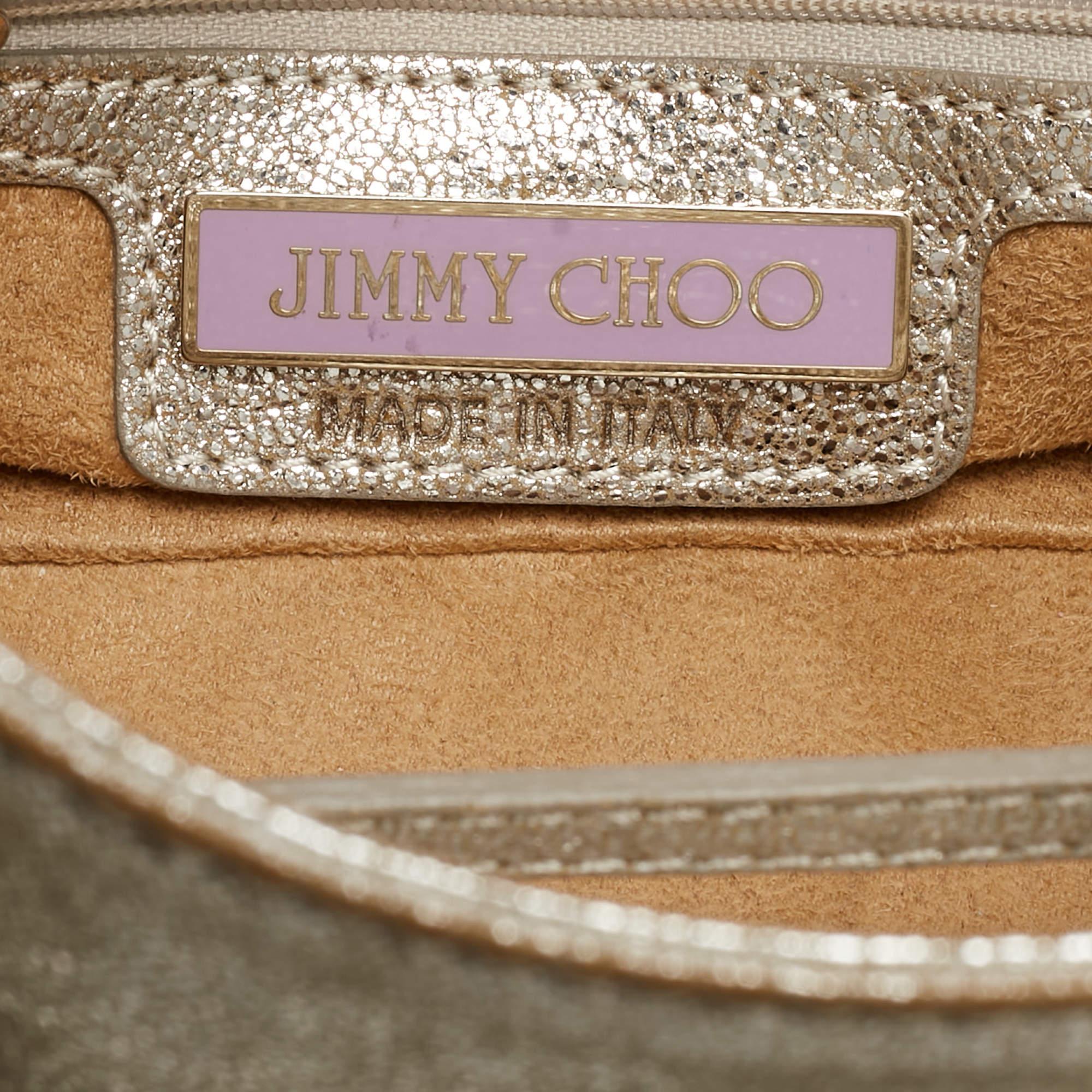 Jimmy Choo Gold Leather Rosalie Satchel For Sale 5