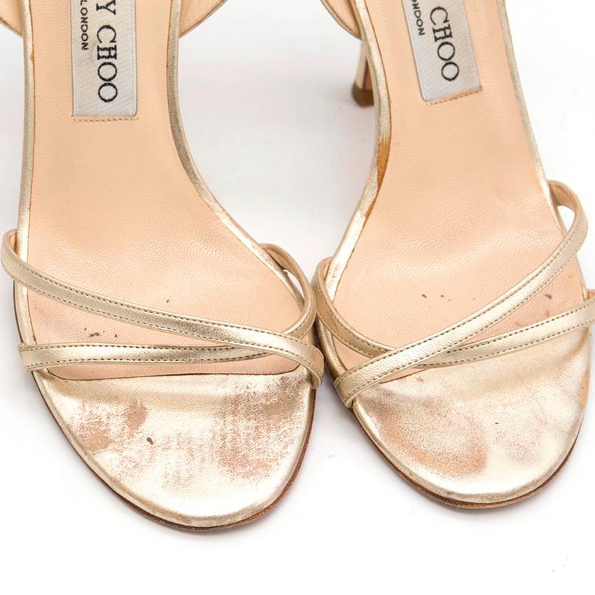 Jimmy Choo Gold Leather Sandals US 7.5 1