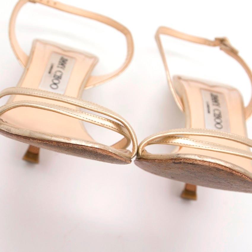 Jimmy Choo Gold Leather Sandals US 7.5 3