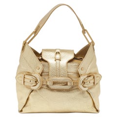 Jimmy Choo Gold Leather Tulita Shoulder Bag