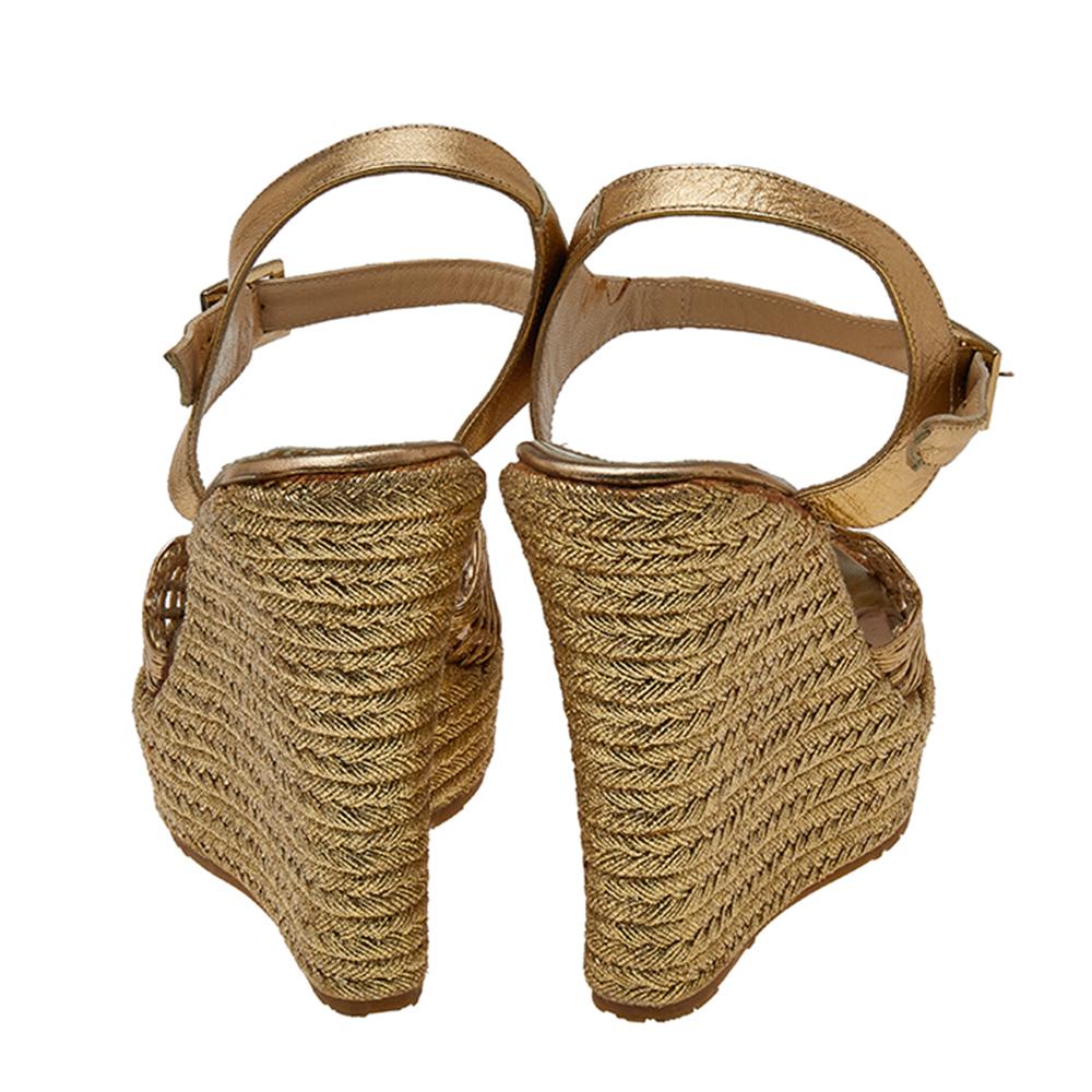 jimmy choo wedges gold