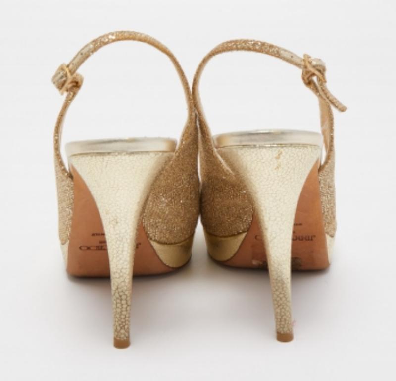 Jimmy Choo Sandali Nova in tessuto lurex oro Taglia 39 in vendita 2