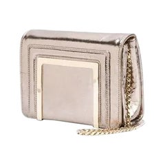 Jimmy Choo Gold Metallic Leather Ava Crossbody
