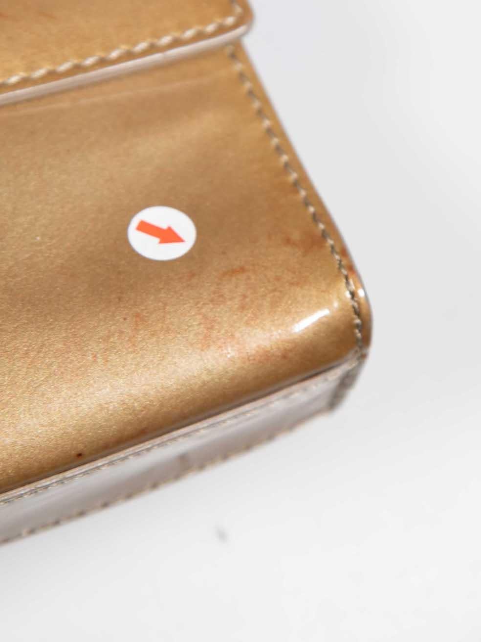Jimmy Choo Gold Patent Leather Rebel Shoulder Bag For Sale 4