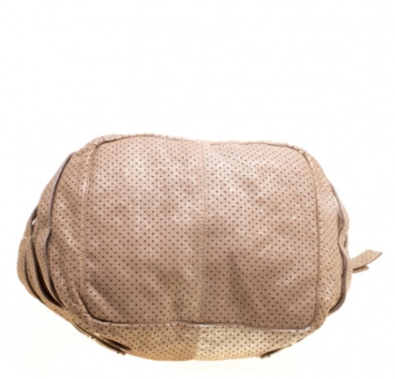 Jimmy Choo Bolso de hombro con hebilla Bardia de piel perforada dorada en venta 2